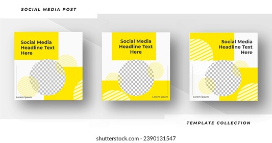 Creative collection Minimalist of editing square banner social media post advertising headline text here templates.