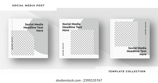 Creative collection Minimalist of editing square banner social media post advertising headline text here templates.