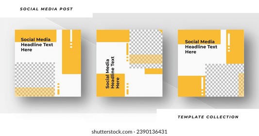 Creative collection Minimalist of editing square banner social media post advertising headline text here templates.