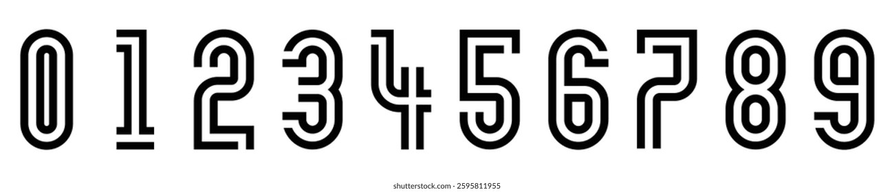 creative collection of number 1 to 10 logo designs. vector illustration with black numbers and white background, abstract numbers
