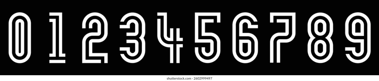 creative collection of number 1 to 10 logo designs. vector illustration design white color black background,abstract numbers