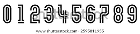 creative collection of number 1 to 10 logo designs. vector illustration with black numbers and white background, abstract numbers