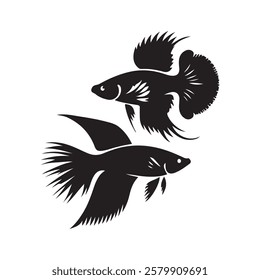 Creative collection of an sea fish silhouette design