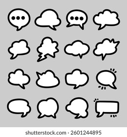 Creative collection of speech bubbles for comic and advertising purposes