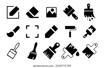 Creative Collection of Various Cleaning Brush Icons: Unique and High-Quality Designs for Digital Use