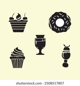 Creative Collection of various Food Icon Design