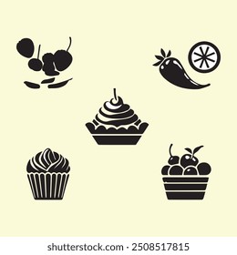 Creative Collection of various Food Icon Design