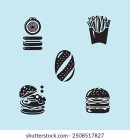 Creative Collection of various Food Icon Design