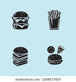Coleção Criativa de vários Food Icon Design