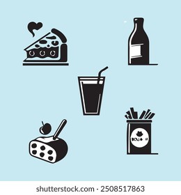 Creative Collection of various Food Icon Design