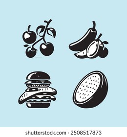 Coleção Criativa de vários Food Icon Design