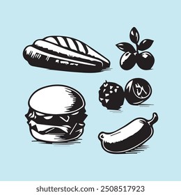 Creative Collection of various Food Icon Design