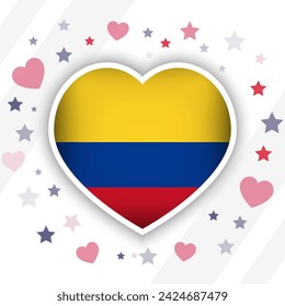 Icono del corazón de la bandera de Colombia creativa