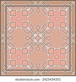 Creative color abstract geometric pattern in apricot white geige brown, can be used for printing onto fabric, interior, design, textile.textile, ceramic tiles. Frame.