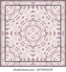 Creative color abstract geometric pattern in white pink, can be used for printing onto fabric, interior, design, textile.textile, ceramic tiles. Frame.