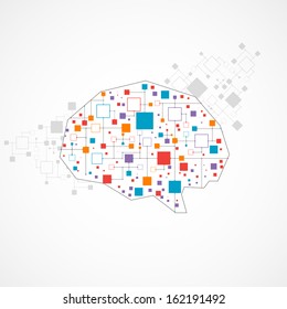 Creative color concept of the human brain