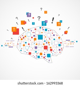 Concepto de color creativo del cerebro humano