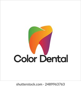 Creative Color Dental logo template vector illustration