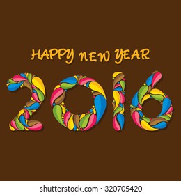 creative color drop design happy new year 2016 vector