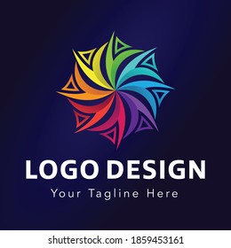 Creative Color Full Logo Design.Brand Identity Concept.Flower Logo. Color Full Icon.