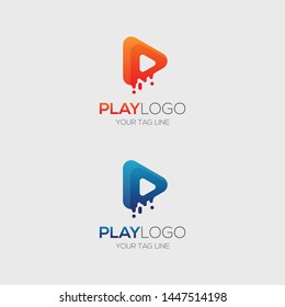 Creative color full Play logo design and icon design