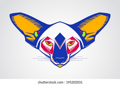 Creative color illustration of cat