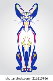 Creative color illustration of cat 
