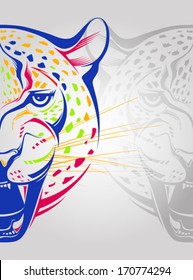 Creative color illustration of leopard