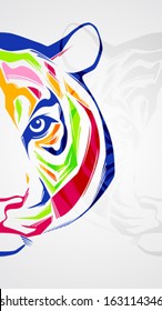 Creative color illustration of tiger head