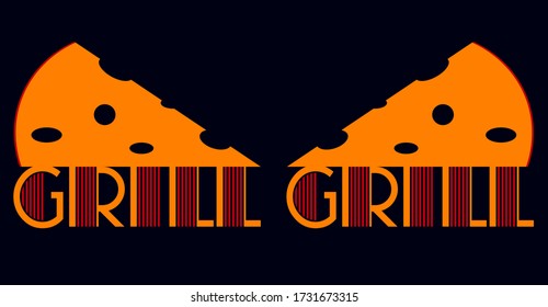 creative color minimal grilled cheese logo with the inscription