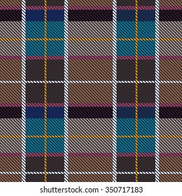Creative color palette checkered plaid. Seamless pattern with stripes and diagonal hatching. Retro textile collection. Grey, brown, blue k with pink and yellow stripes. Backgrounds & textures shop.