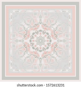 Creative color pattern for decoration. Print for paper wallpaper, tiles, textiles, neckerchief. Scarf design vector in pink.