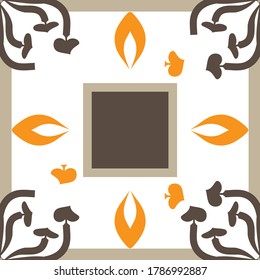 Creative color pattern for decoration. Print for paper wallpaper, tiles, textiles, neckerchief. Scarf design. Frame 