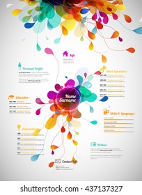 Creative, color rich CV / resume template.