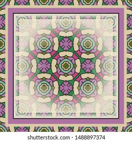 Creative color seamless pattern for decoration. Print for paper wallpaper, tiles, textiles, neckerchief. Scarf design.