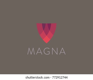 Creative Color Shield Vector Logo Symbol. Luxury Abstract Letter V Polygon Victory Logotype. 