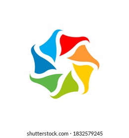 creative color spin shutter icon logo design