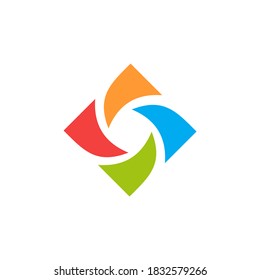 diseño del logotipo del icono del disparador de giro de color creativo