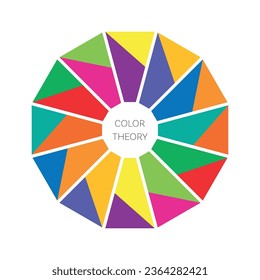 Creative color wheel theory vector icon isolated