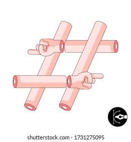 Símbolos del alfabeto vectorial de dibujos animados de color creativo.