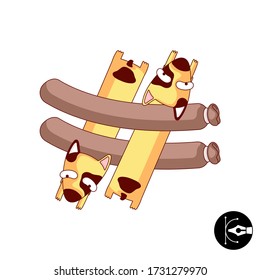 Creative colored cartoon vector alphabet symbols.