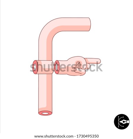 Creative colored cartoon vector alphabet.