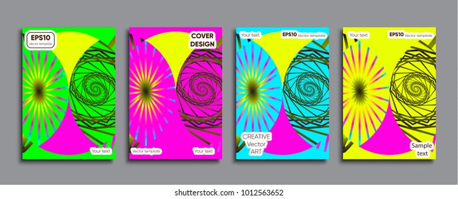 Creative colored cover. Cover design. Neon colors.