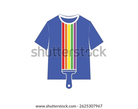 creative colored t-shirt printing symbol icon design vector isolated transparent background