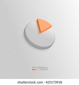 Creative colorful 3D pie chart for your Business reports and financial data presentation. Vector illustration.