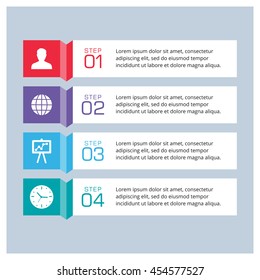 Creative colorful 4 steps banner template. Template for circle diagram, graph, presentation and chart. Business concept with options, parts, steps or processes. Abstract background.