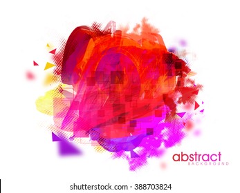 Creative colorful abstract design made by paint strokes.