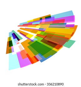 Creative colorful abstract design on white background.
