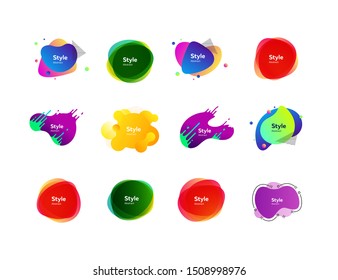 Creative colorful abstract forms. Dynamical colored forms. Gradient banners with flowing liquid shapes. Template for design of landing page, placard or presentation. Vector illustration