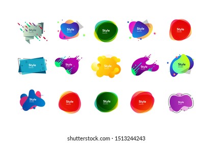 Creative colorful abstract forms. Dynamical colored forms. Gradient banners with flowing liquid shapes. Template for design of landing page, placard or presentation. Vector illustration